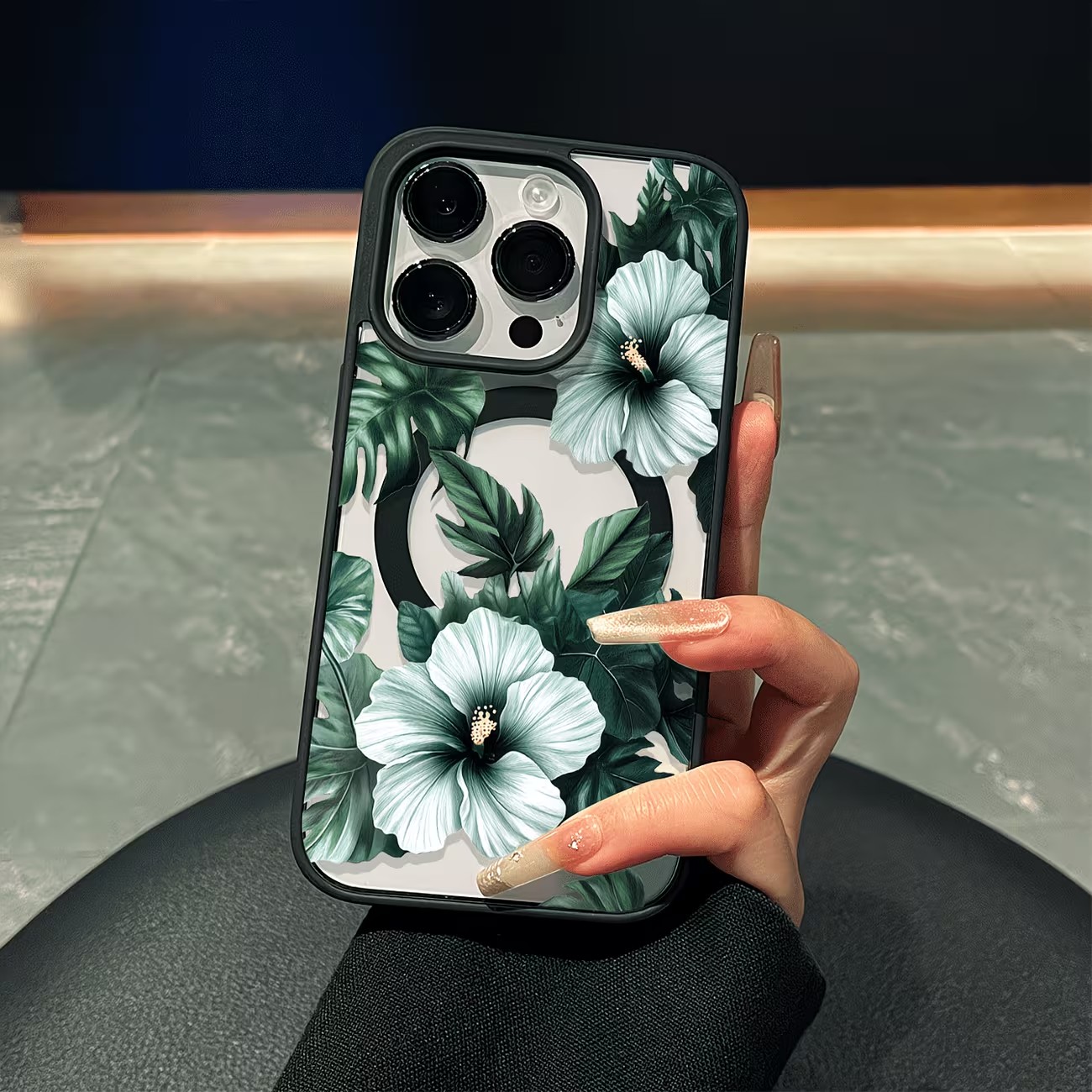 Phone Cases Clear - Green Floral Print Phone Case For