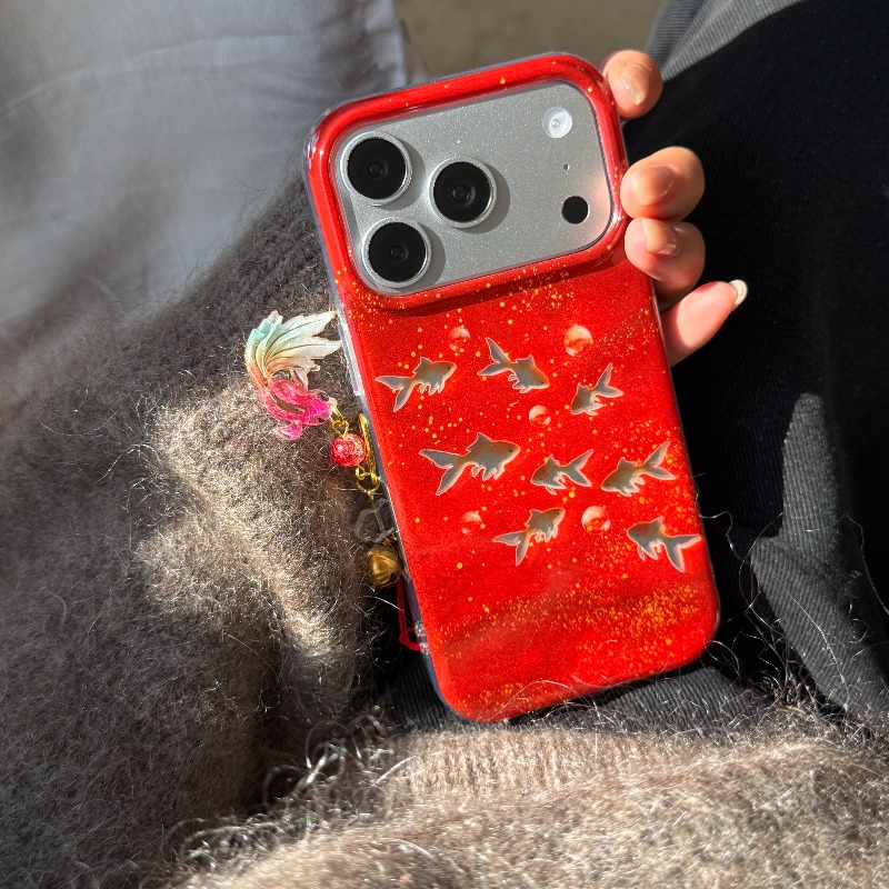 Lucky Red Glitter Goldfish & B - Phone Cases Redbubble 评论和价格