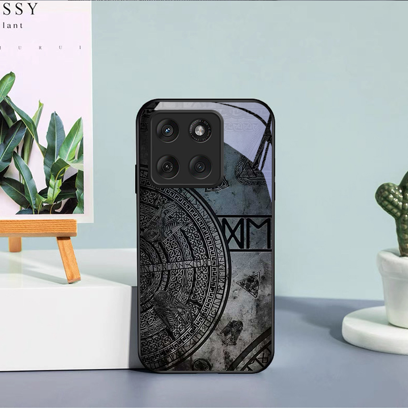 Ancient Norse Codex Black Glas - Phone Cases Motorola 评论和价格