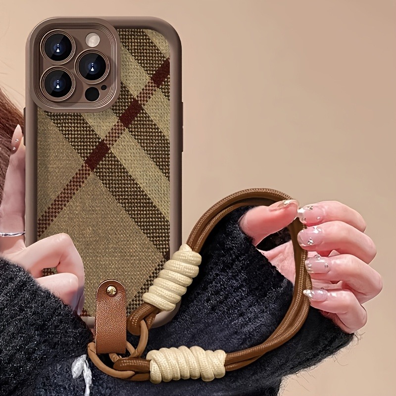 Brown Stripes Lanyard Strap Ro - Phone Cases With Straps 评论和价格