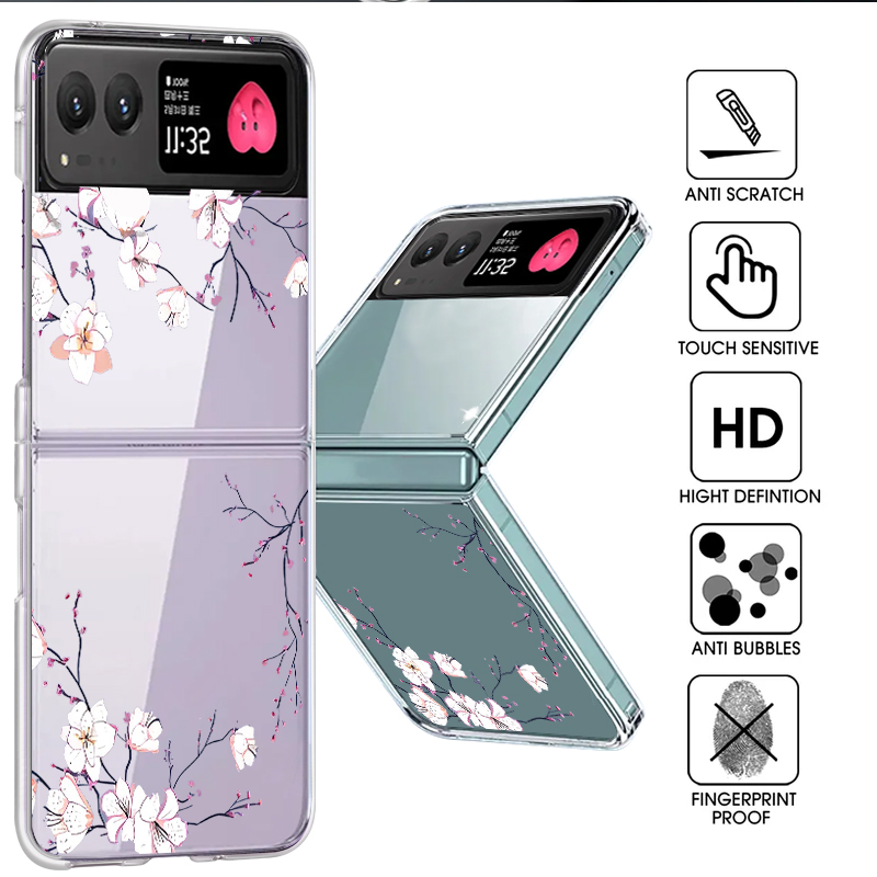 White Flowers Pattern Phone Ca - Phone Cases Motorola 评论和价格