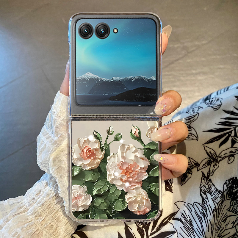 White Flowers Pattern Phone Ca - Phone Cases Motorola 评论和价格