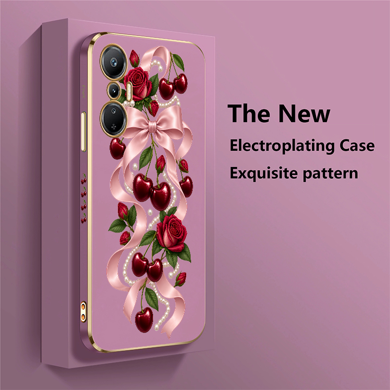 Luxury Wine Red Cherry Pattern - Luxury Plating Case 评论和价格