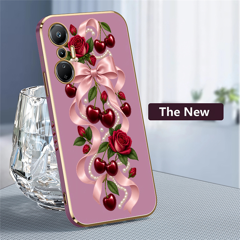 Luxury Wine Red Cherry Pattern - Luxury Plating Case 评论和价格