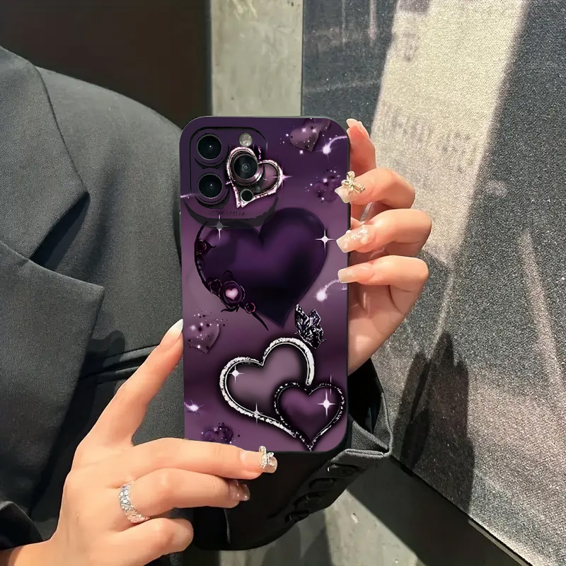 Purple Heart-Shaped Design TPU - Phone Cases Designer 评论和价格