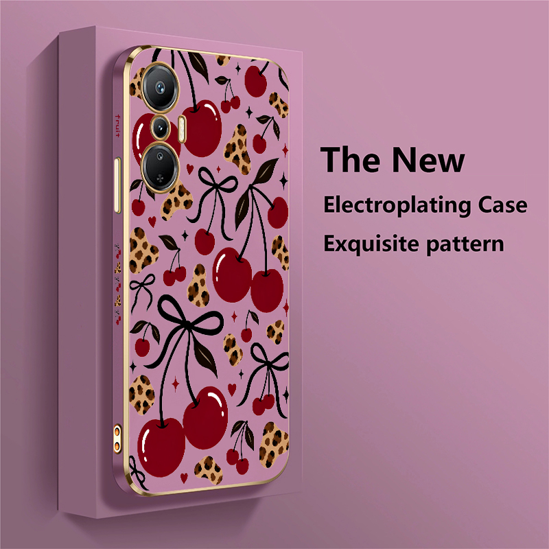 Luxury Wine Red Cherry Leopard - Luxury Plating Case 评论和价格