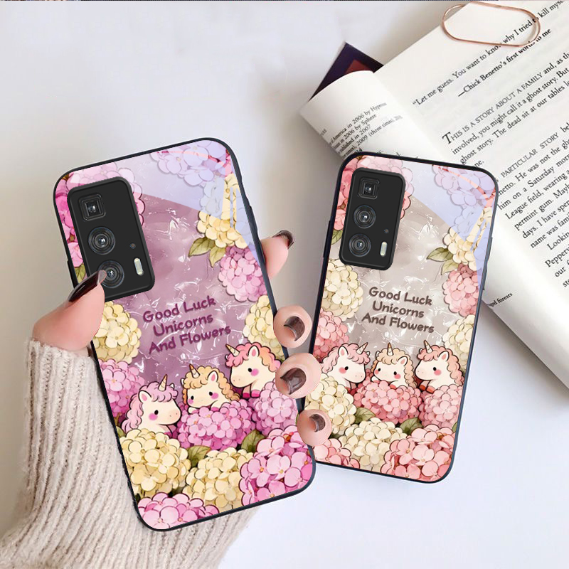 Cute cartoon pink unicorn For  - Phone Cases Motorola 评论和价格