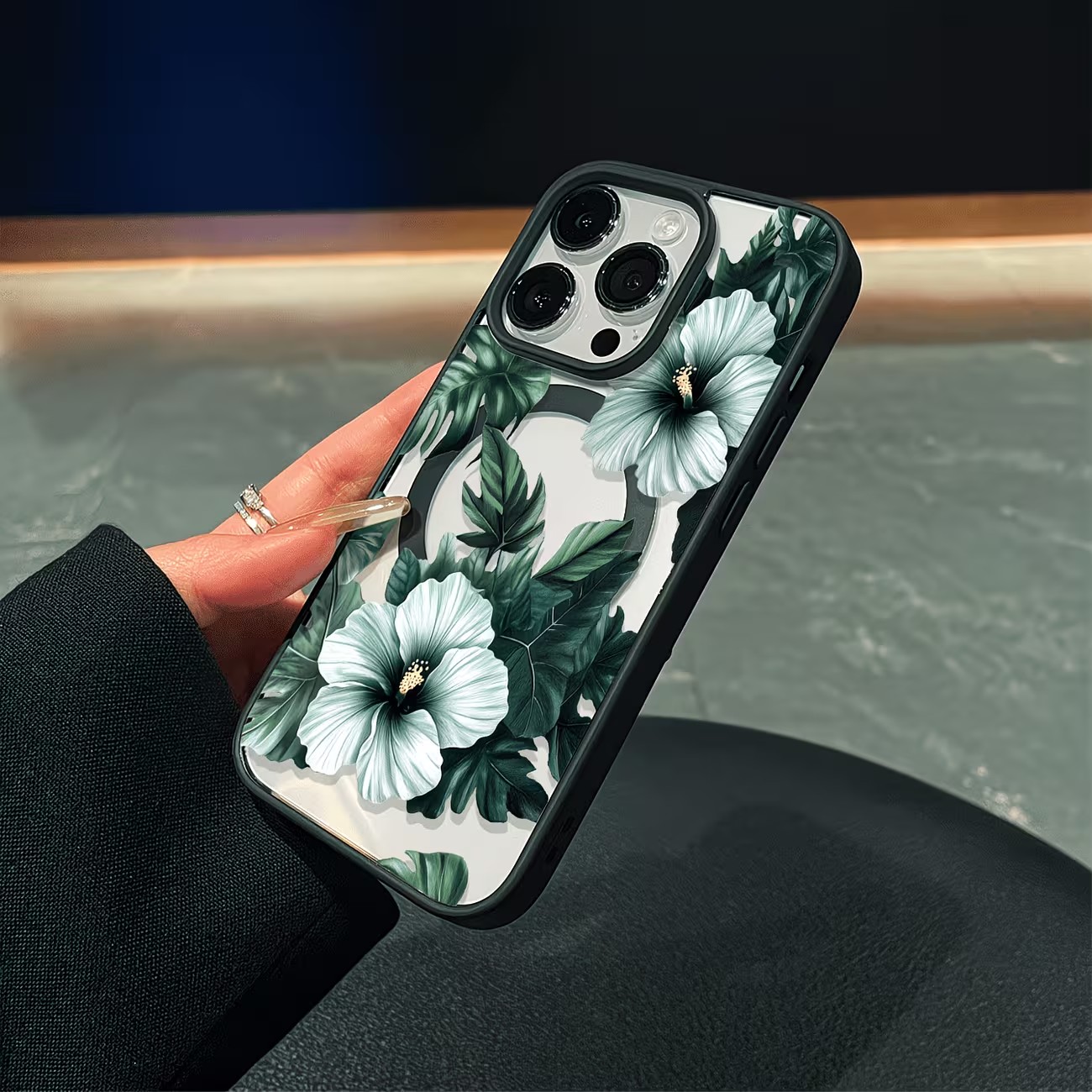 Green Floral Print Phone Case  - Phone Cases Clear 评论和价格