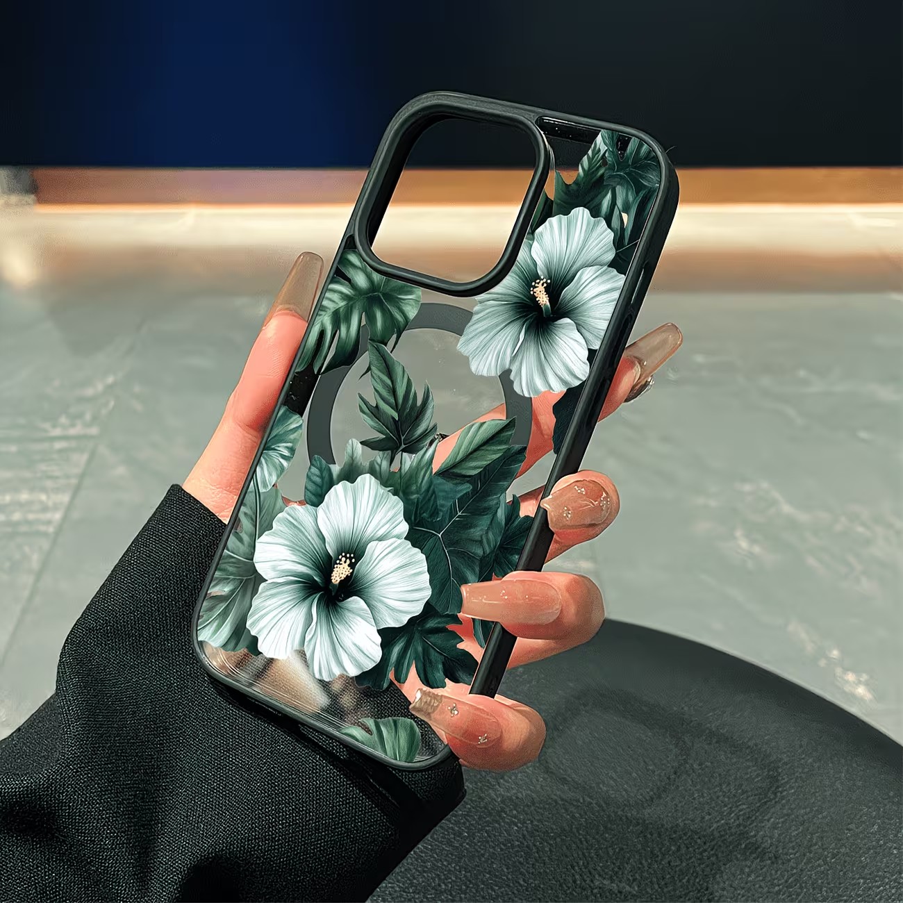 Green Floral Print Phone Case  - Phone Cases Clear 评论和价格